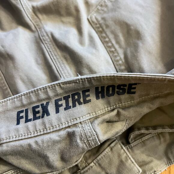 Duluth Trading Pants Mens 36 X34 Flex Fire Hose Relaxed Fit Chino Beige Tan - Picture 7 of 13